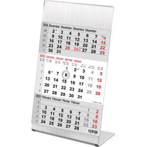 Calendrier de bureau 3 mois 2025 Steel