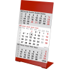 Calendrier de bureau 3 mois 2025 Color rouge