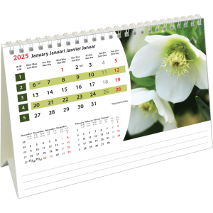 Calendrier de bureau Flowers 2025 - Janvier