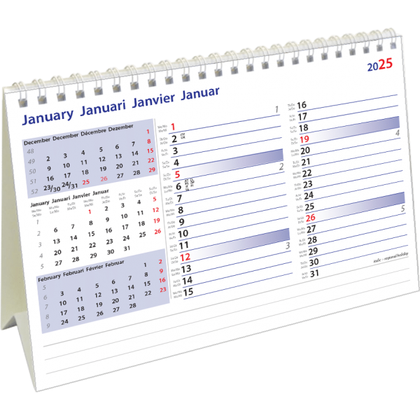 Calendrier de bureau International Memo 2025