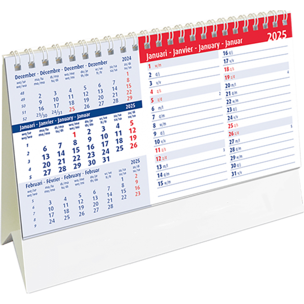 Calendrier de bureau Belgium Memo 2025