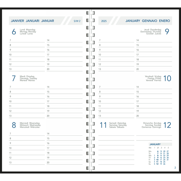 Agenda de poche Visuplan 2025 spirale