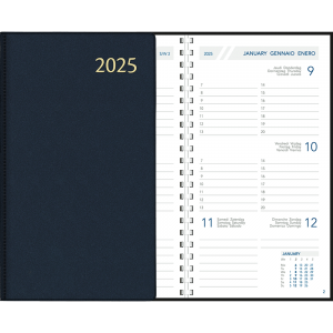 Agenda de poche Visuplan 2025 spirale bleu