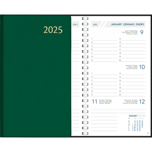 Agenda de poche Visuplan 2025 spirale vert