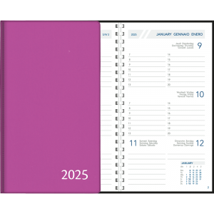 Agenda de poche Visuplan 2025 spirale violet