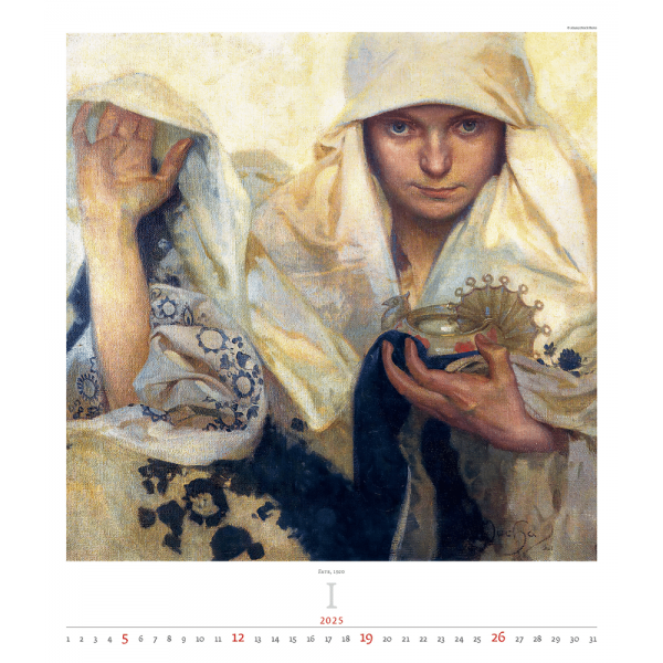 Calendrier Art Alfons Mucha 2025 - Janvier