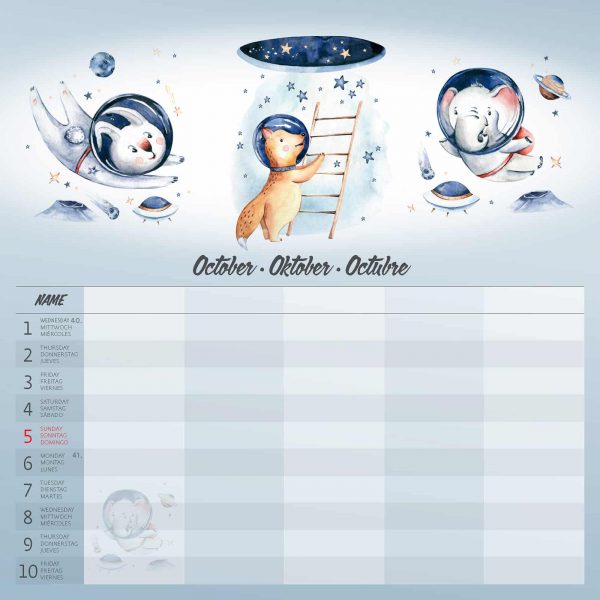 Calendrier Family Planner 2025 - Octobre