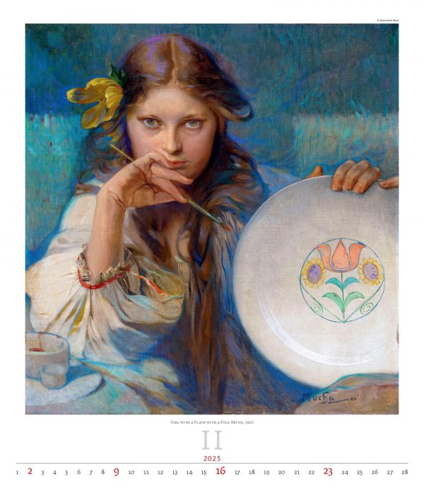 Calendrier Art Alfons Mucha 2025 - Février